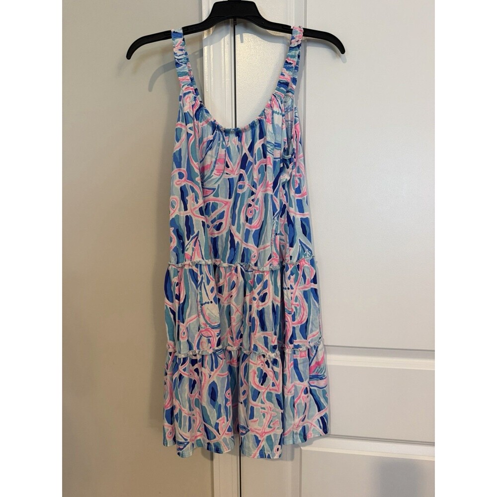 Lilly Pulitzer Loro Swing Dress Skim Blue Reel Nauti Nautical Size S